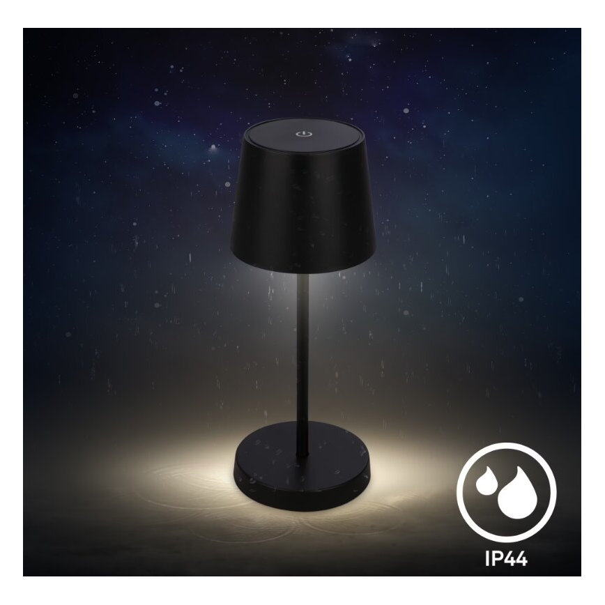 Briloner 7423015 - Lampe de table d'extérieur à intensité variable rechargeable LED/2,6W/5V IP44 2000 mAh noir