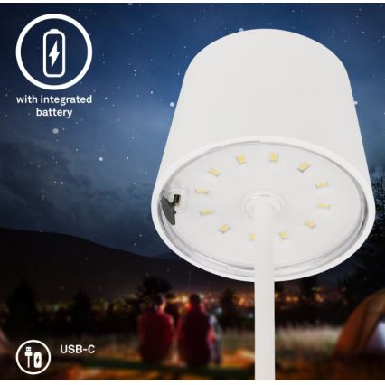 Briloner 7423016 - LED Dimbaar oplaadbaar buitenshuis tafellamp LED/2,6W/5V 2000mAh IP44 wit