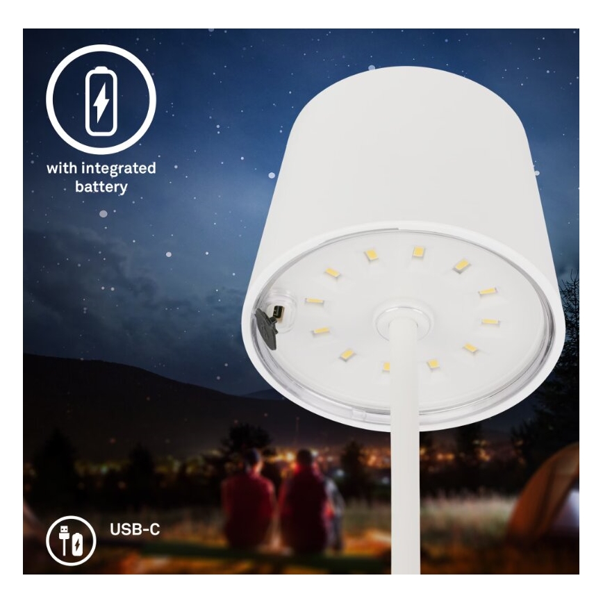 Briloner 7423016 - LED Dimbaar oplaadbaar buitenshuis tafellamp LED/2,6W/5V 2000mAh IP44 wit