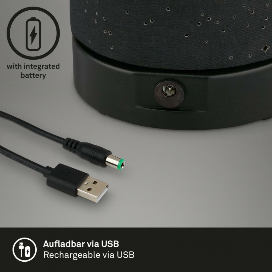 Briloner 7449-015 - Lampe d'extérieur tactile à intensité variable STARRY SKY LED/3W/5V IP44 noir