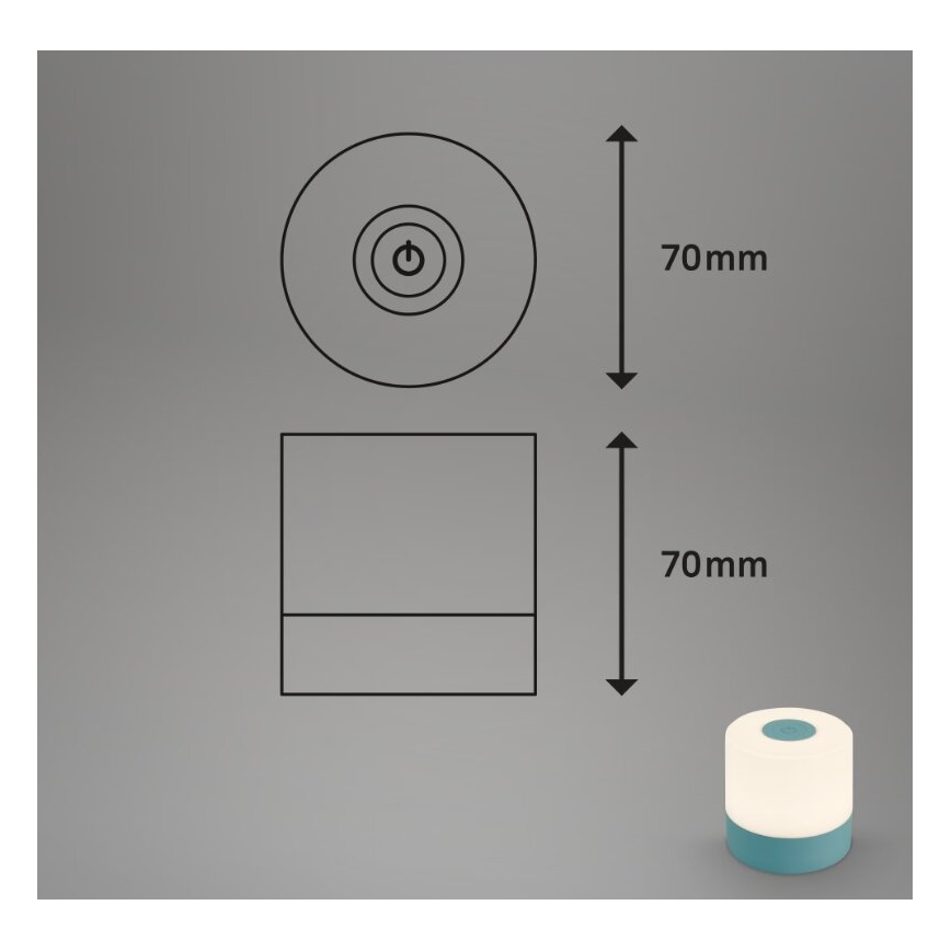 Briloner 7461010 - LED Dimbare Oplaadbare Buiten Tafel Lamp LED/2W/5V IP44 1200 mAh Blauw
