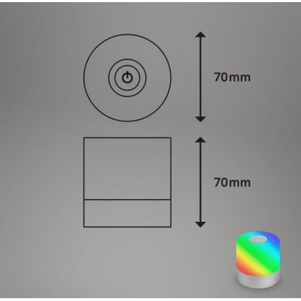 Briloner 7462014 - LED RGB Oplaadbaar buitenshuis tafellamp LED/1,5W/5V IP44 1200 mAh mat chroom