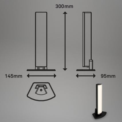 Briloner 7474-015 - LED Dimbaar aanraken oplaadbaar buitenshuis tafellamp 2in1 LED/7W/5V 2x2200 mAh USB 3000K IP44 zwart