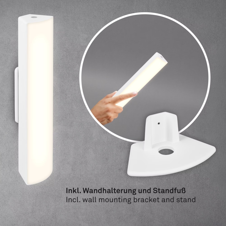 Briloner 7474-016 - LED Dimbaar aanraken oplaadbaar buitenshuis tafellamp 2in1 LED/7W/5V 2x2200 mAh USB 3000K IP44 wit
