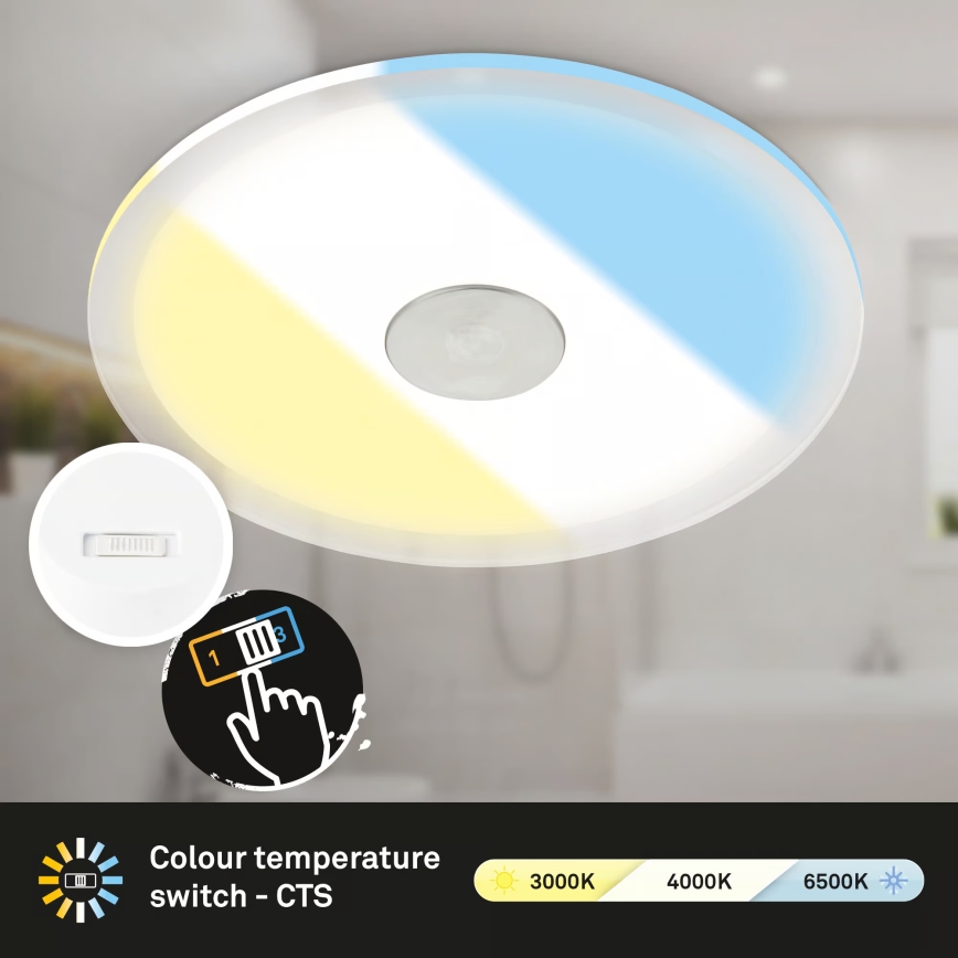 Briloner 7481019 - LED inbouwarmatuur voor badkamer LED/12W/230V 3000/4000/6500K IP44 wit