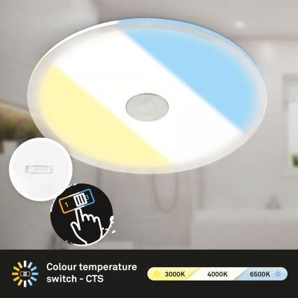 Briloner 7482019 - Plafonnier encastré LED pour salle de bains LED/14W/230V 3000/4000/6500K IP44 blanc