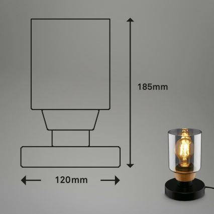 Briloner 7486015 - Lampe de table 1xE27/10W/230V noir