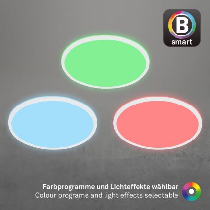Briloner 7494016 - Plafonnier LED RGBW dimmable SMART LED/22W/230V 4000K Ø 42 cm Wi-Fi Tuya + télécommande