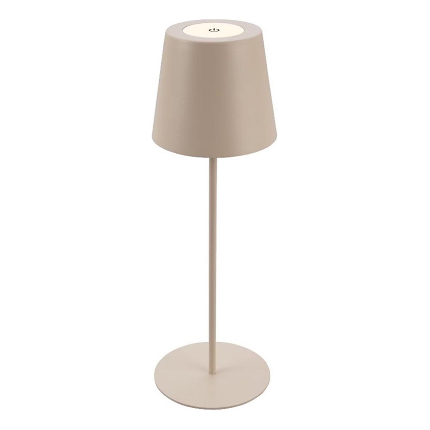 Briloner 7508011 - LED Dimbaar oplaadbaar buitenshuis tafellamp 2in1 LED/2,5W/5V IP44 beige