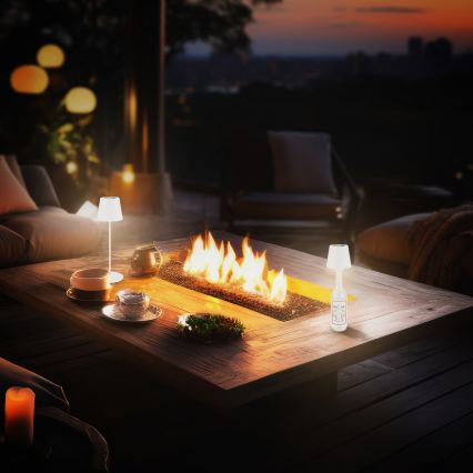 Briloner 7510016 - Lampe de table extérieure rechargeable LED RGBW dimmable CALIDA LED/2,5W/5V IP44 1200 mAh blanche