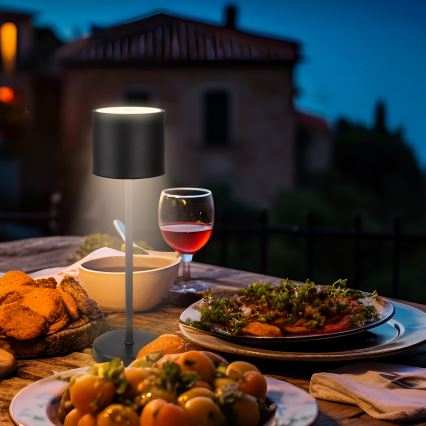 Briloner 7521015 - Lampe de table d'extérieur rechargeable à LED dimmable SIGO LED/2,5W/5V IP44 2600 mAh noire