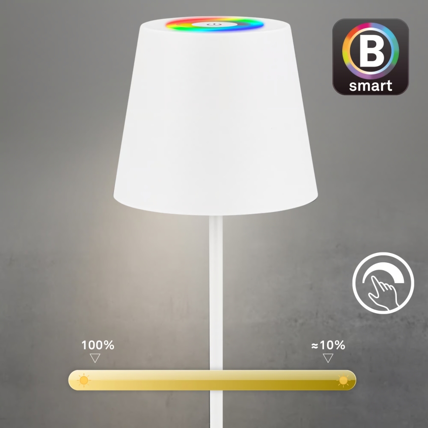 Briloner 7559016 - Lampe de table d'extérieur rechargeable LED RVB dimmable COLORIS LED 3,5W/5V IP44 2000 mAh Wi-Fi Tuya
