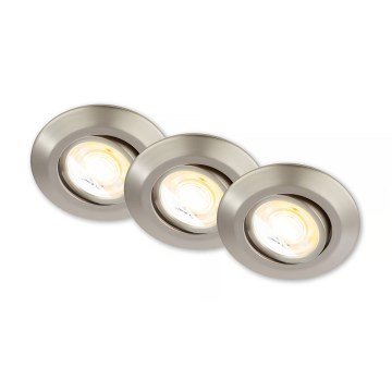 Briloner 7586032 - Lot de 3 spots encastrés LED pour salle de bains KLIRA LED/4,9W/230V 2500/3000/4000K IP23 chrome mat