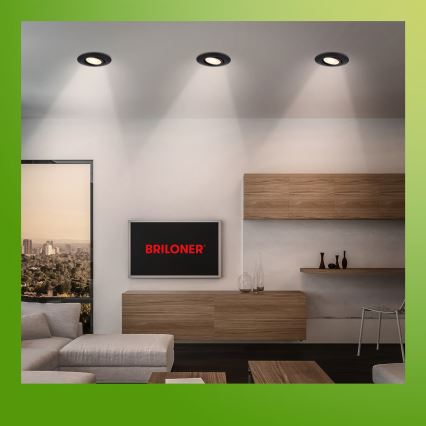 Briloner 7586035 - Lot de 3 spots encastrés LED pour salle de bains KLIRA LED/4,9W/230V 2500/3000/4000K IP23 noir