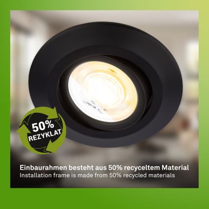 Briloner 7586035 - Lot de 3 spots encastrés LED pour salle de bains KLIRA LED/4,9W/230V 2500/3000/4000K IP23 noir