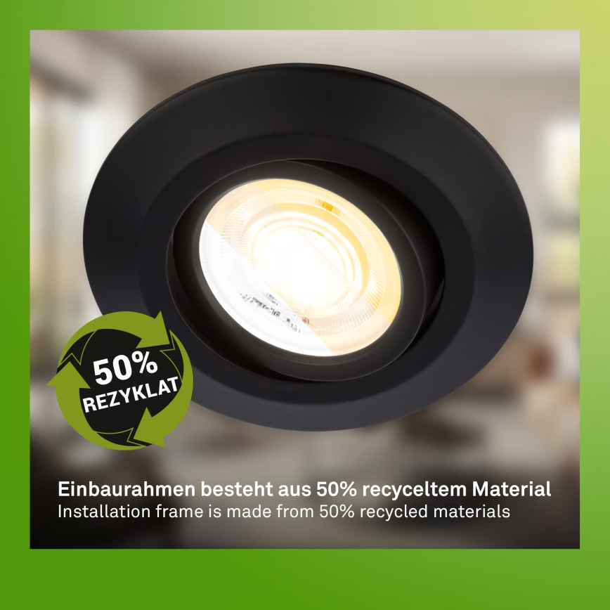 Briloner 7586035 - Lot de 3 spots encastrés LED pour salle de bains KLIRA LED/4,9W/230V 2500/3000/4000K IP23 noir
