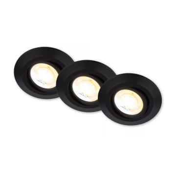 Briloner 7586035 - Lot de 3 spots encastrés LED pour salle de bains KLIRA LED/4,9W/230V 2500/3000/4000K IP23 noir