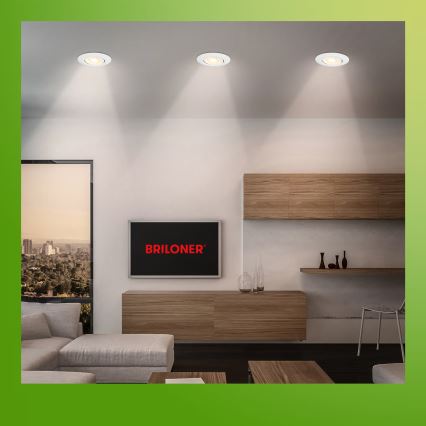 Briloner 7586036 - Lot de 3 plafonniers encastrés LED pour salle de bains KLIRA LED/4,9W/230V 2500/3000/4000K IP23 blanc