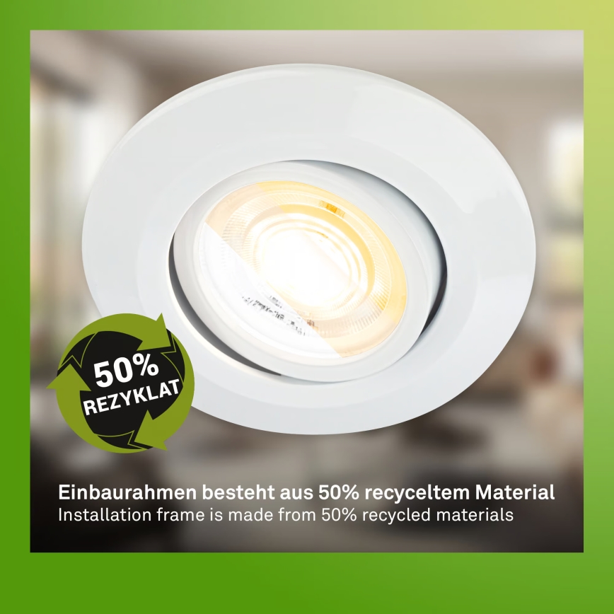 Briloner 7586036 - Lot de 3 plafonniers encastrés LED pour salle de bains KLIRA LED/4,9W/230V 2500/3000/4000K IP23 blanc