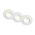 Briloner 7586036 - SET VAN 3 LED badkamer inbouwspots KLIRA 1xLED/4,9W/230V 2500/3000/4000K IP23 wit