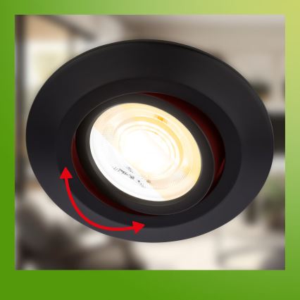 Briloner 7587035 - Ensemble de 3 plafonniers encastrés LED dimmables pour salle de bains KLIRA LED/4,9W/230V 2500/3000/4000K IP23 noirs