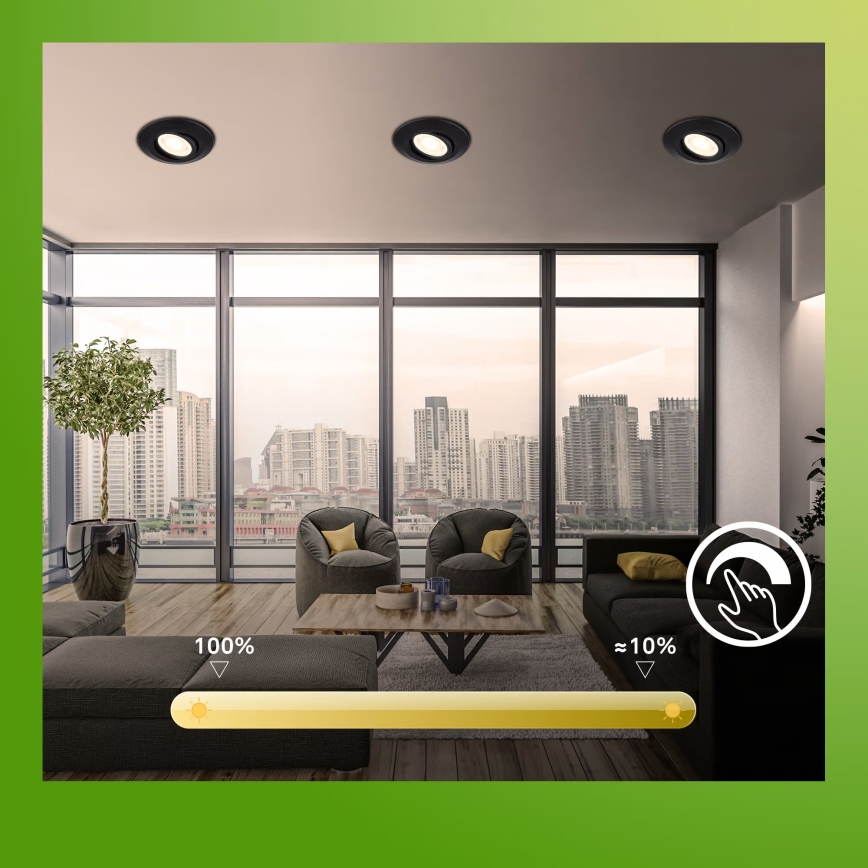 Briloner 7587035 - 3-delige set dimbare LED-inbouwspots voor de badkamer KLIRA LED/4,9W/230V 2500/3000/4000K IP23 zwart