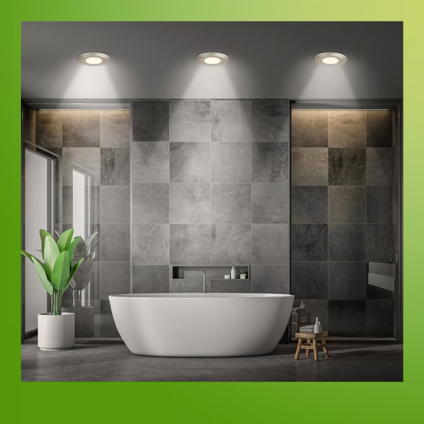 Briloner 7588032 - Lot de 3 luminaires encastrés LED KLIRA pour salle de bains, 1xLED/4,9W/230V, 2500/3000/4000K, IP44, chrome mat