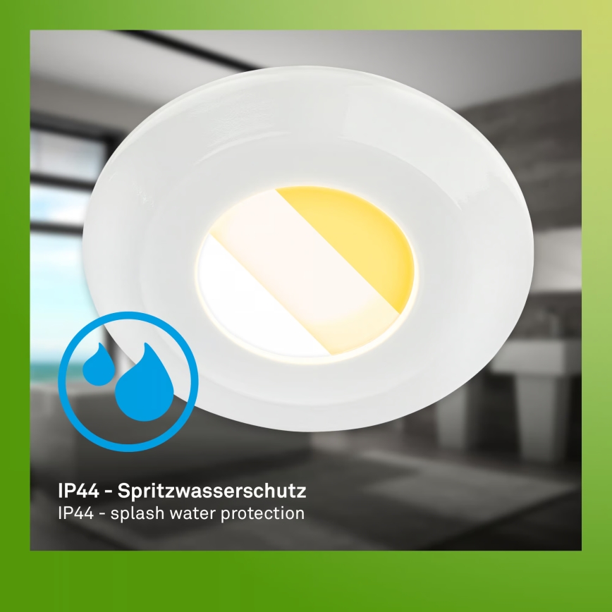 Briloner 7588036 - Lot de 3 plafonniers encastrés LED KLIRA LED/4,9W/230V 2500/3000/4000K IP44 blanc