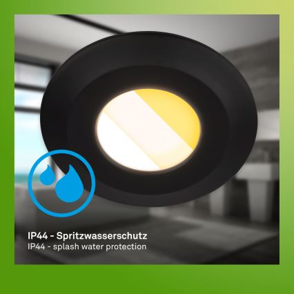 Briloner 7589035 - Ensemble de 3 spots encastrés LED dimmables pour salle de bains KLIRA LED/4,9W/230V 2500/3000/4000K IP44 noir