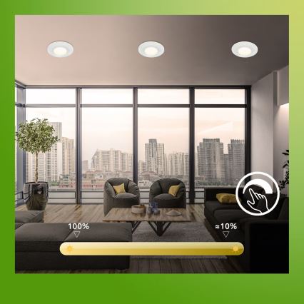 Briloner 7589036 - Lot de 3 spots encastrés LED dimmables pour salle de bains KLIRA LED/4,9W/230V 2500/3000/4000K IP44 blanc