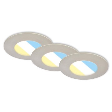 Briloner 7598032 - SET 3x Hangende LED Badkamer plafond verlichting LED/4,9W/230V IP44 2700/4000/6500K mat chroom