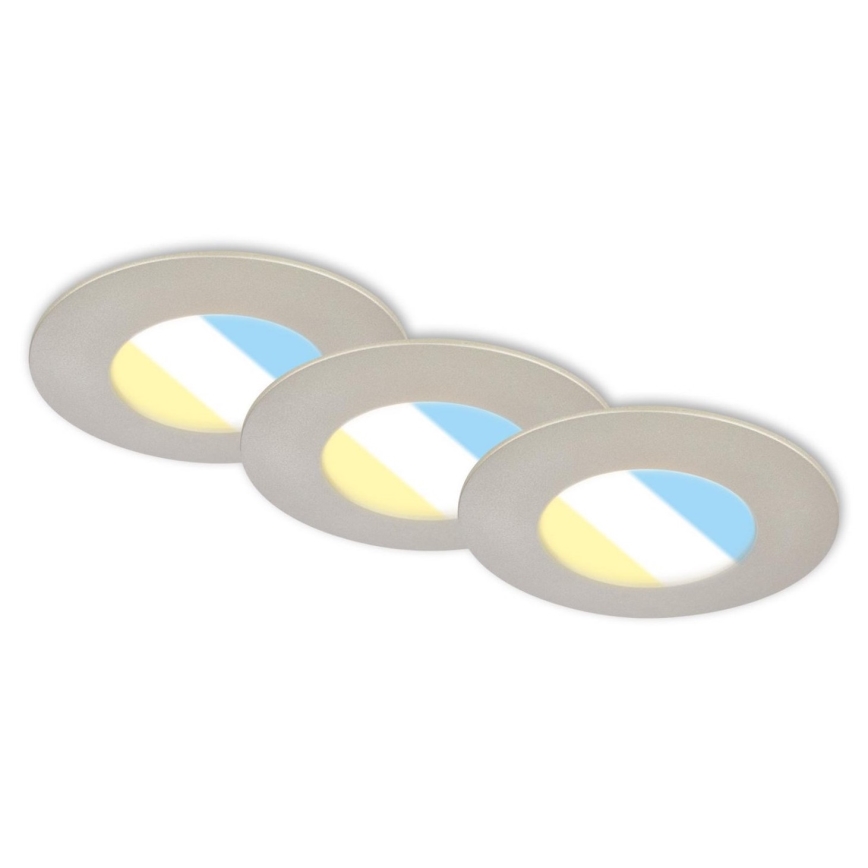 Briloner 7598032 - SET 3x Hangende LED Badkamer plafond verlichting LED/4,9W/230V IP44 2700/4000/6500K mat chroom