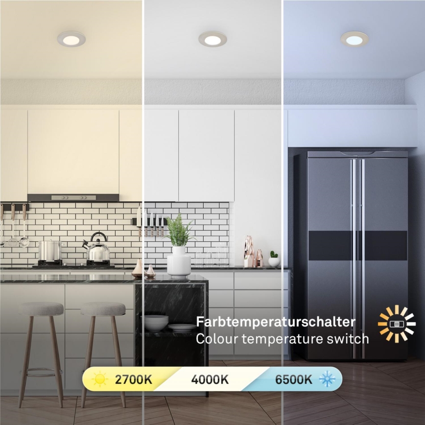 Briloner 7598032 - SET 3x Hangende LED Badkamer plafond verlichting LED/4,9W/230V IP44 2700/4000/6500K mat chroom