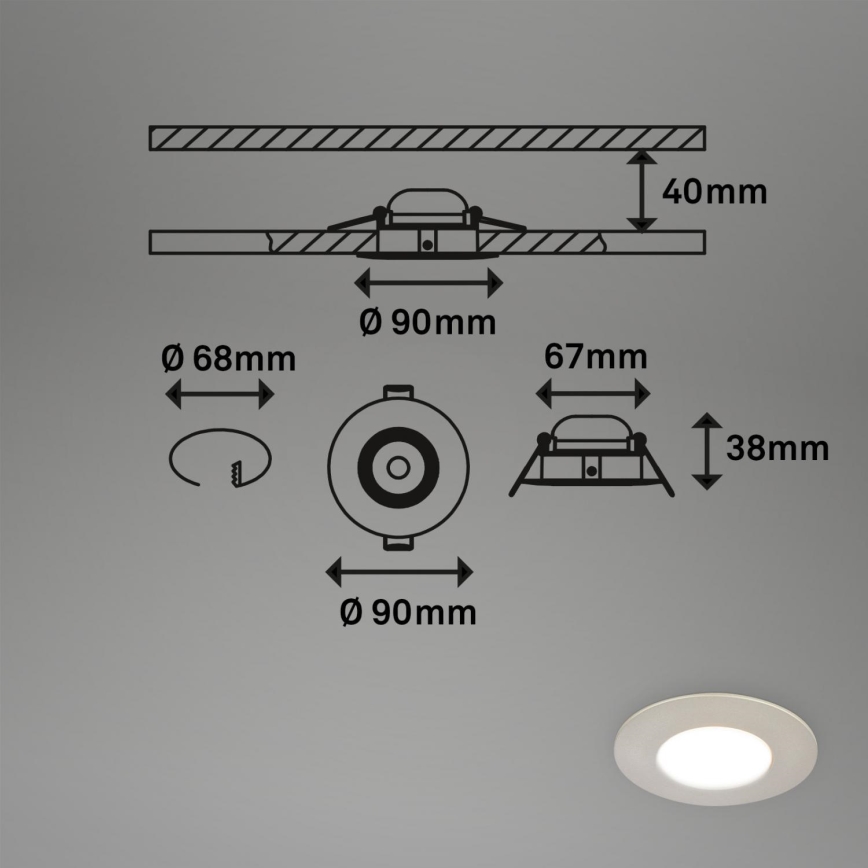 Briloner 7598032 - SET 3x Hangende LED Badkamer plafond verlichting LED/4,9W/230V IP44 2700/4000/6500K mat chroom