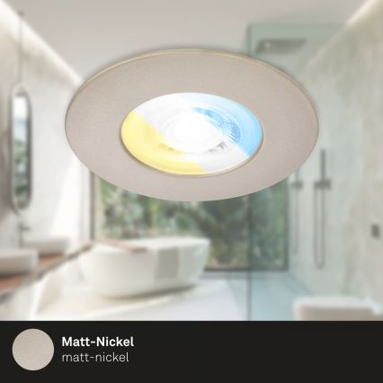 Briloner 7605032 - Lot de 3 spots LED encastrables pour salle de bains LED/4,9W/230V 2700/4000/6500K IP44 chrome mat