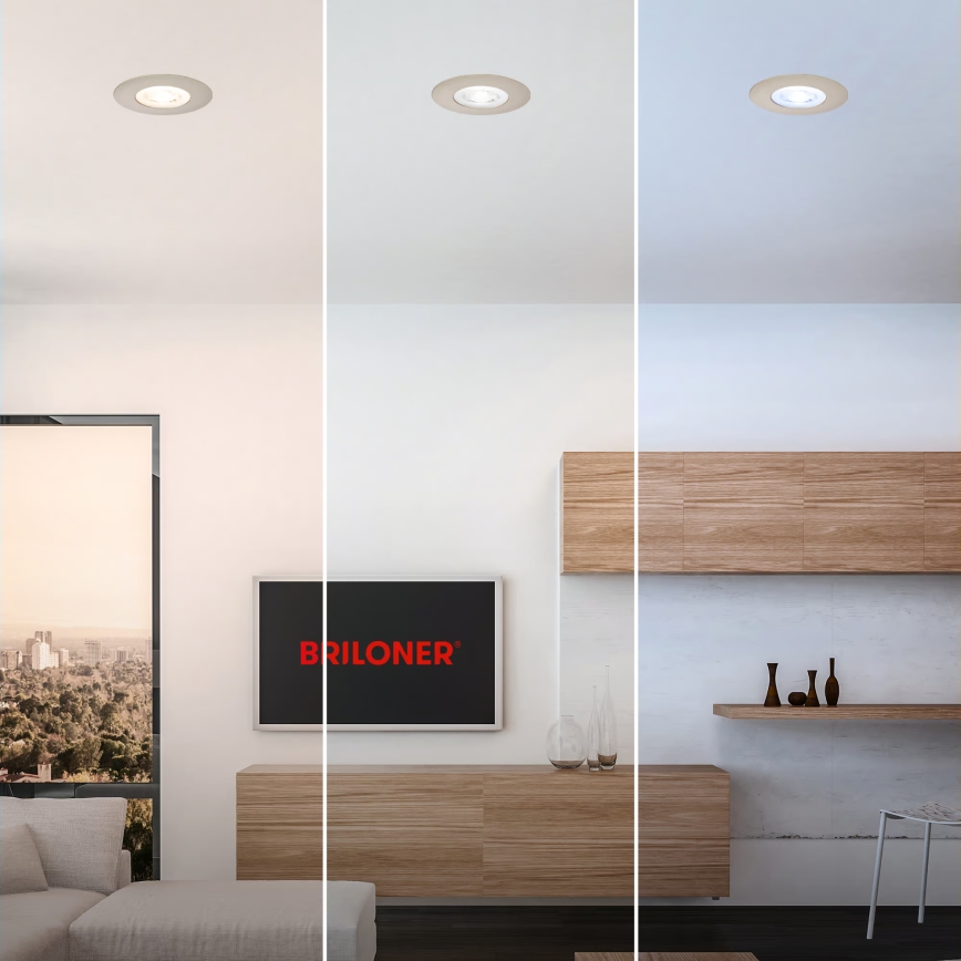 Briloner 7605032 - SET van 3 LED-inbouwarmaturen voor de badkamer 3xLED/4,9W/230V IP44 mat chroom