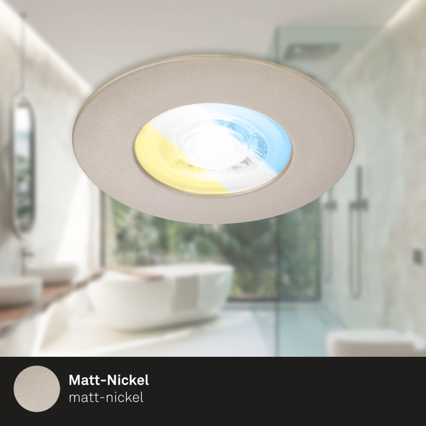 Briloner 7605032 - SET van 3 LED-inbouwarmaturen voor de badkamer 3xLED/4,9W/230V IP44 mat chroom