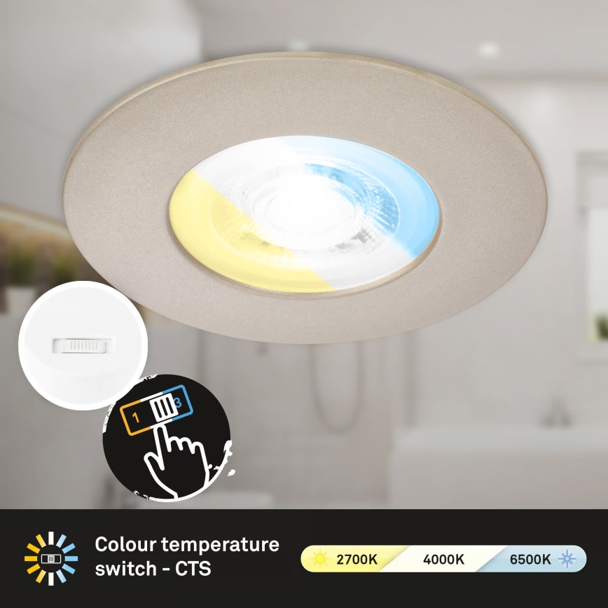 Briloner 7605032 - SET van 3 LED-inbouwarmaturen voor de badkamer 3xLED/4,9W/230V IP44 mat chroom