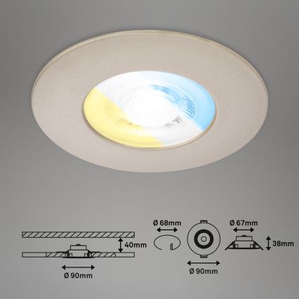 Briloner 7605032 - SET van 3 LED-inbouwarmaturen voor de badkamer 3xLED/4,9W/230V IP44 mat chroom