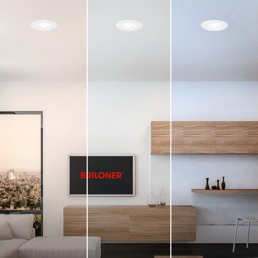 Briloner 7605036 - SET 3x LED badkamer inbouwspots LED/4,9W/230V 2700/4000/6500K IP44 wit