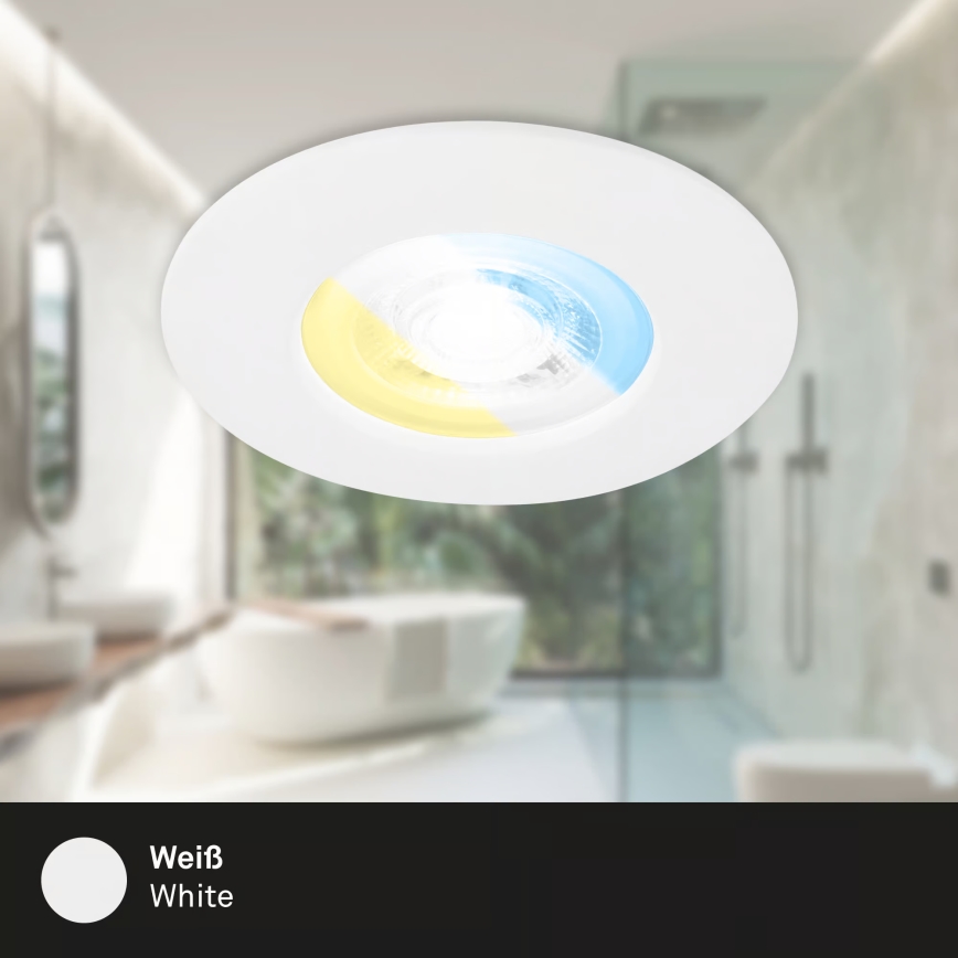 Briloner 7605036 - SET 3x LED badkamer inbouwspots LED/4,9W/230V 2700/4000/6500K IP44 wit