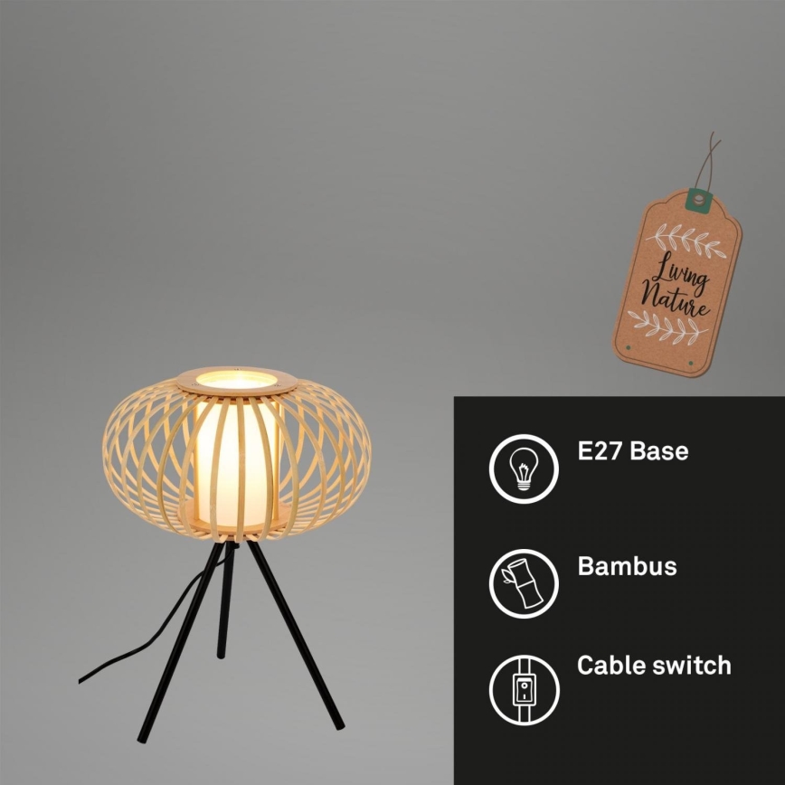 Briloner 7759011 - Tafellamp 1xE27/10W/230V bamboe