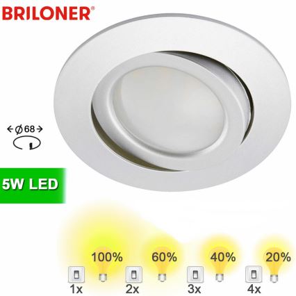 Briloner 8309-019 - LED dimbare badkamer inbouwspot LED/5W/230V IP23