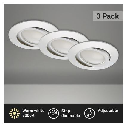 Briloner 8309-039 - SET 3x LED dimbare badkamer inbouwspot LED/5W/230V IP23