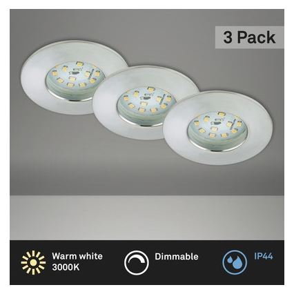 Briloner 8316-039-SET 3x LED dimbare badkamer inbouwspot LED/5,5W/230V IP44