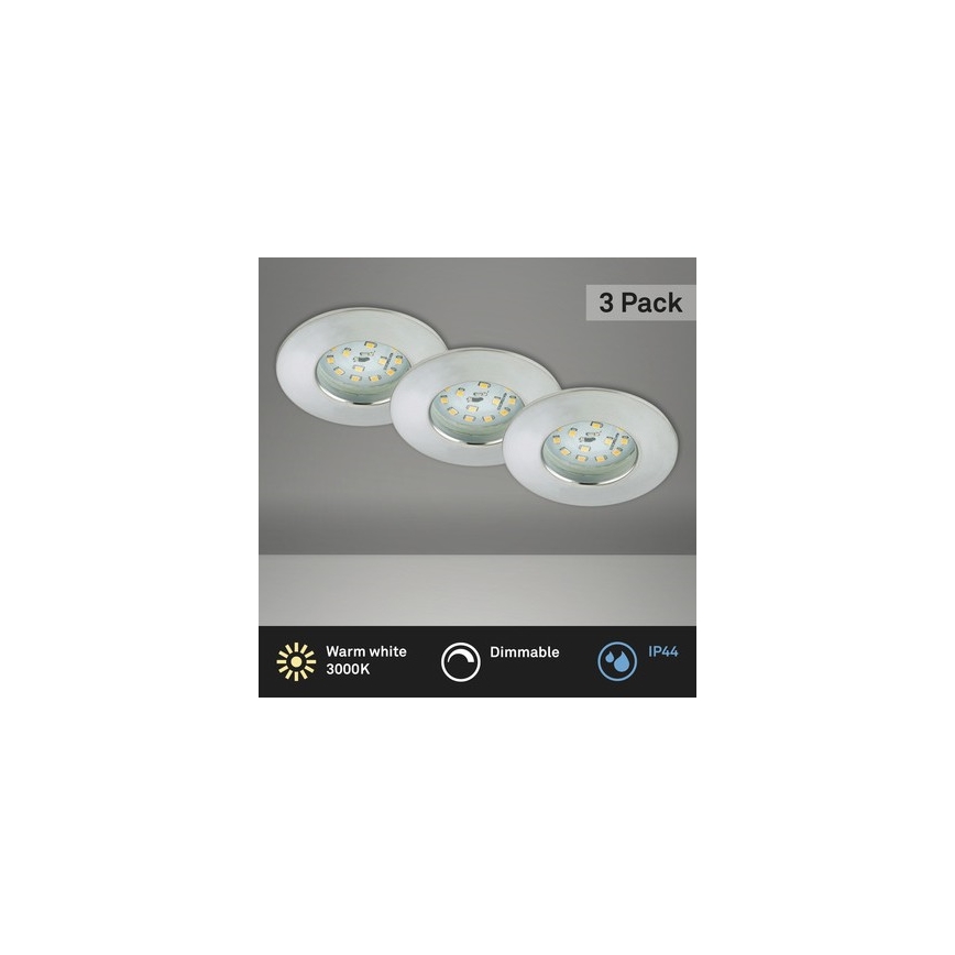 Briloner 8316-039-SET 3x LED dimbare badkamer inbouwspot LED/5,5W/230V IP44