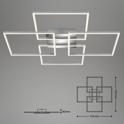 Briloner - Dimbare LED bevestigde hanglamp FRAME 4xLED/12W/230V