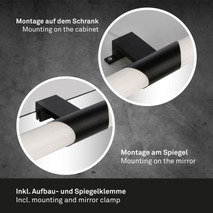Briloner - Éclairage LED pour miroir de salle de bains LED/7W/230V 4000K IP44 32 cm noir