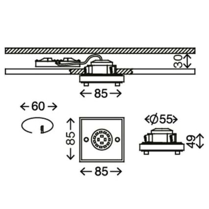 Briloner - Hangende LED Badkamer plafond verlichting ATTACH LED/5W/230V IP44