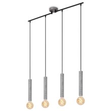 Briloner - Hanglamp aan een koord LONGA 4xE27/60W/230V zilver